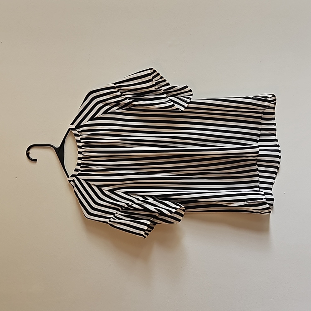 Loft Striped Top w Tie Detail XS